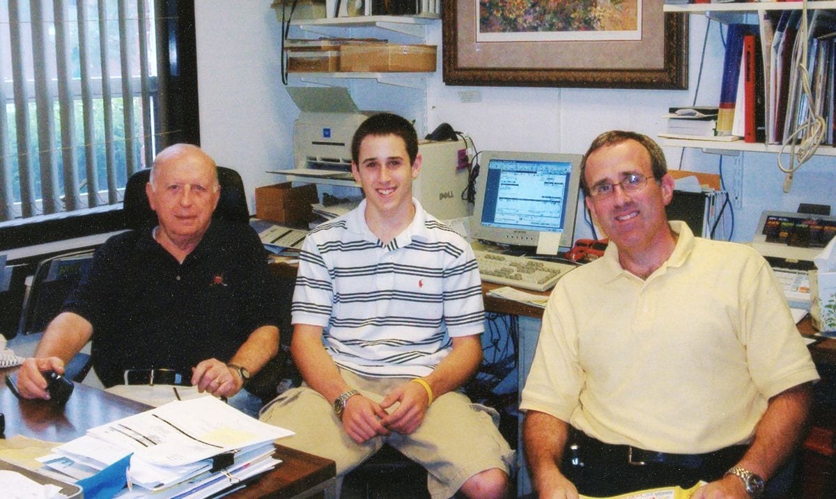 Three generations of the Chessler family - son, father and grandfather